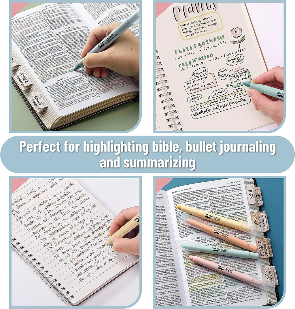 - Gel Highlighter, 8 Pack, Morandi Colors, Bible Highlighters No Bleed, No Bleed Highlighters