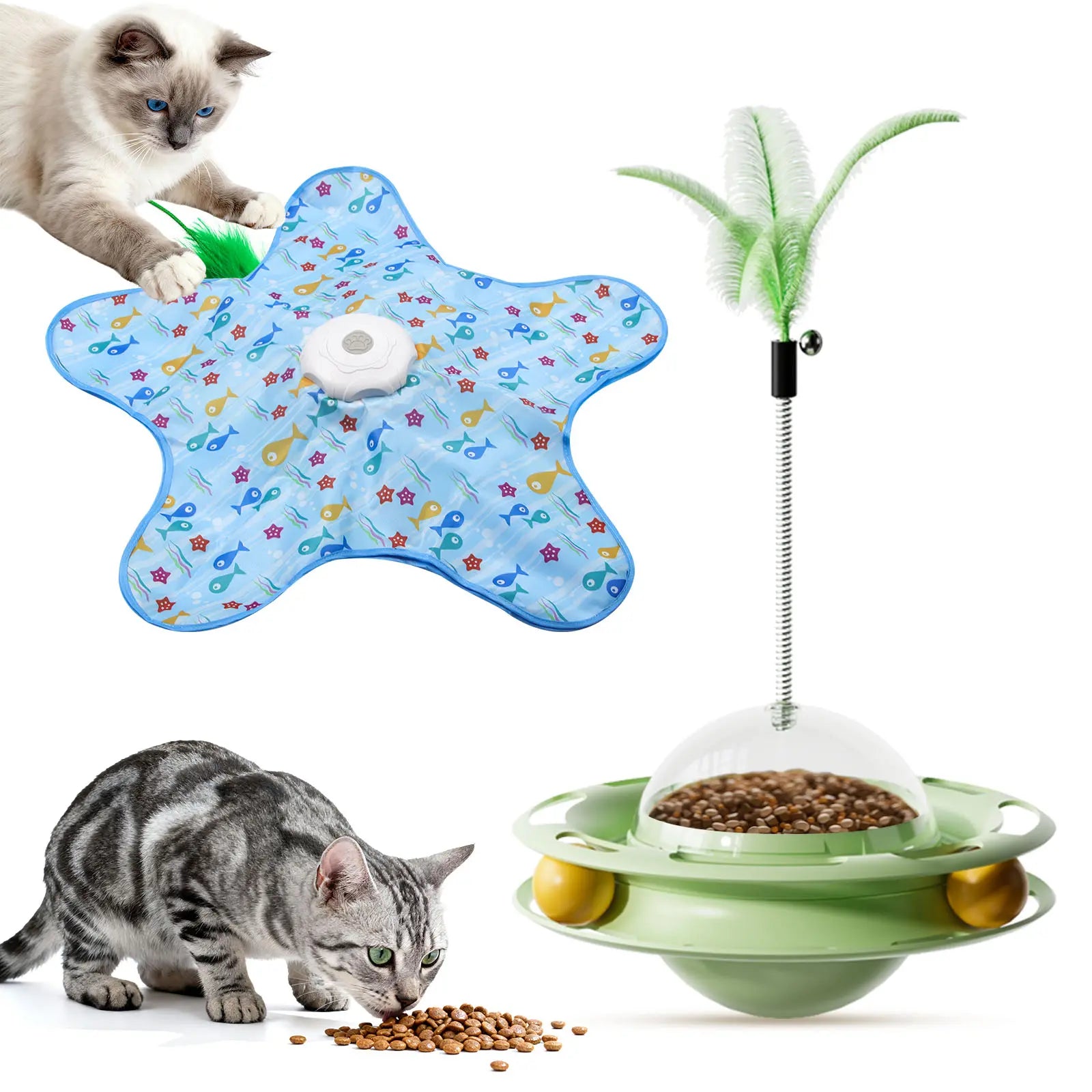 Interactive Unpredicatable Moving Feather Hunting Cat Toy , Hide and Seek Rechargeable Cat Toy for Bored Cat,Automatic Chargeable，Indoor Exercise & Boredom Relief for All Breeds Cats , #Summerwins #Dealsforyoudays