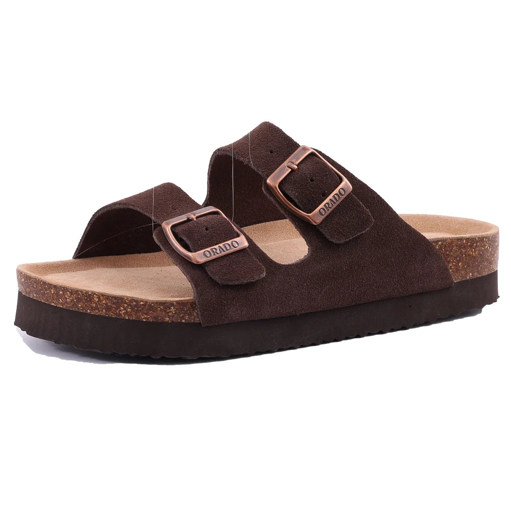 New Fashion Cork Sandals Women Classic Cork Suede Footbed Slippers Female Summer Beach Sandals with Adjustable Buckle