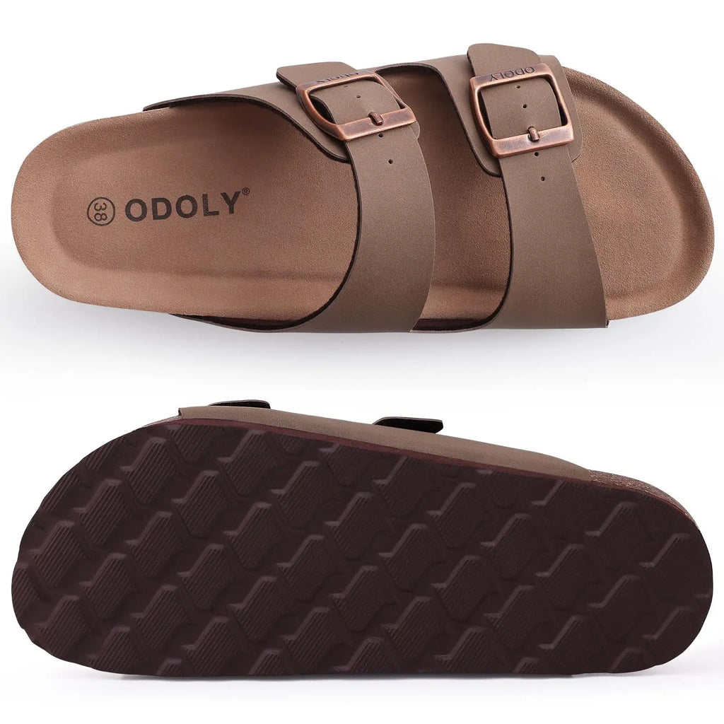 Men Cork Slippers Summer Cork Footbed Clogs Sandals Women Outdoor Suede Beach Slides with Arch Support Men Clogs Sandals
