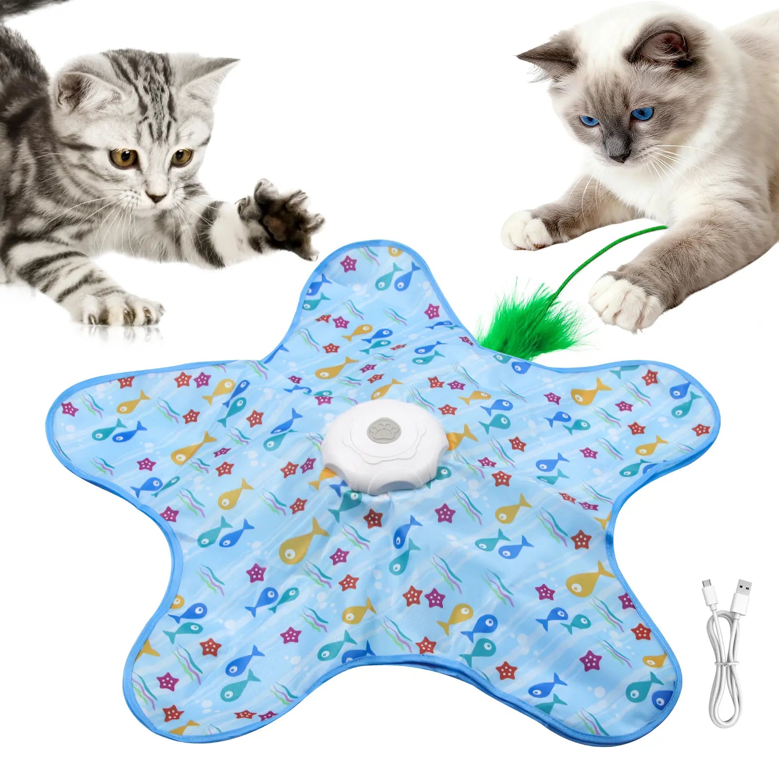 Interactive Unpredicatable Moving Feather Hunting Cat Toy , Hide and Seek Rechargeable Cat Toy for Bored Cat,Automatic Chargeable，Indoor Exercise & Boredom Relief for All Breeds Cats , #Summerwins #Dealsforyoudays