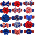 30/50Pcs Fashion Pet Dog Flowers Bowtie with Elastic Band 4Th of July Dog Grooming Product for Small Middle Large Dog Bowties