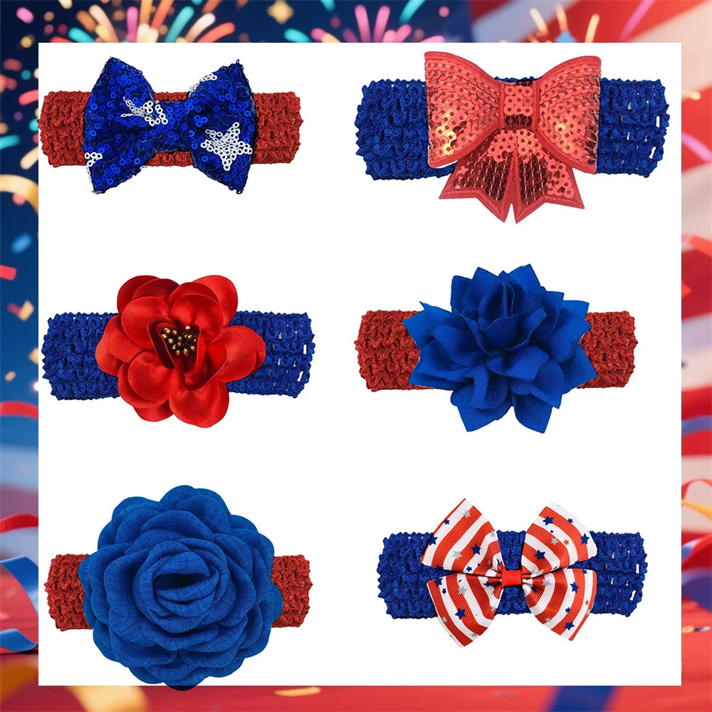 30/50Pcs Fashion Pet Dog Flowers Bowtie with Elastic Band 4Th of July Dog Grooming Product for Small Middle Large Dog Bowties