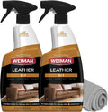 Leather Cleaner & Conditioner - Cleans, Restores & Protects Leather, UV Protection Prevent Cracking & Fading, for Car Seats, Sofas, Shoes, Bags & All Finished Leather Surfaces, 2 Pack, 22 FL Oz