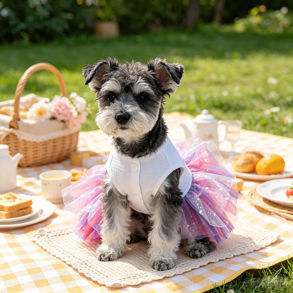 4Th of July Patriotic Tutu Dress, Summer Pet Outfit for Small Dogs Cats, Fit for Teddy Bichon Pomeranian Yorkshire Maltese