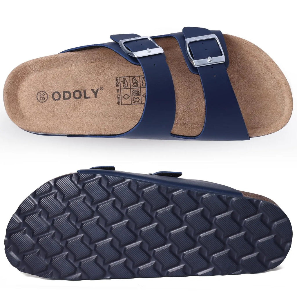 Asgard Women's Clogs with Arch Support - Classic Cork Footbed Slides and Double Buckle Sandals for Summer Beach Wear