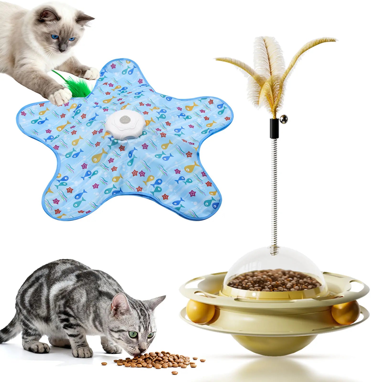 Interactive Unpredicatable Moving Feather Hunting Cat Toy , Hide and Seek Rechargeable Cat Toy for Bored Cat,Automatic Chargeable，Indoor Exercise & Boredom Relief for All Breeds Cats , #Summerwins #Dealsforyoudays