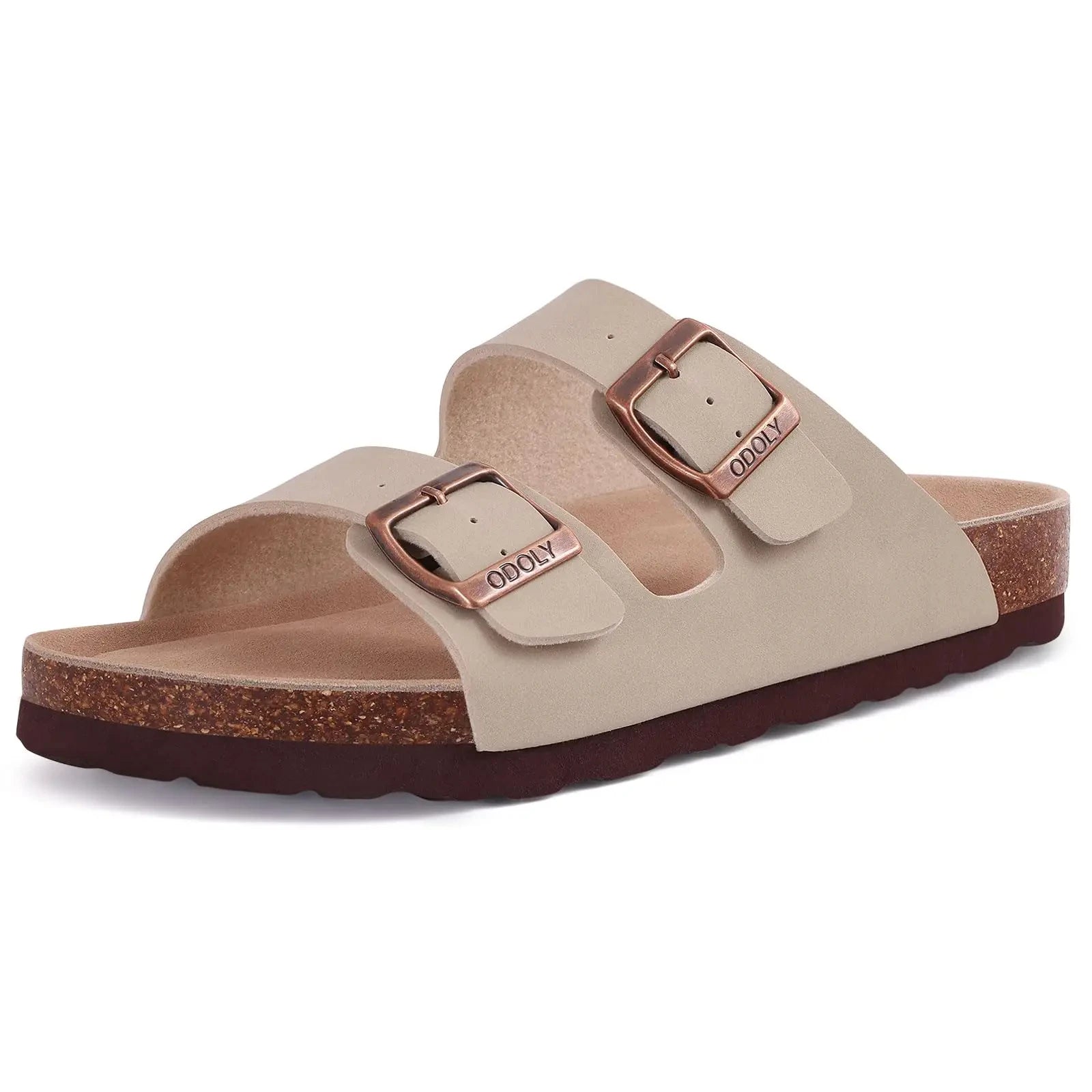 New Fashion Cork Sandals Women Classic Cork Suede Footbed Slippers Female Summer Beach Sandals with Adjustable Buckle