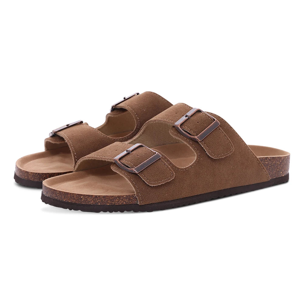 New Fashion Cork Sandals Women Classic Cork Suede Footbed Slippers Female Summer Beach Sandals with Adjustable Buckle