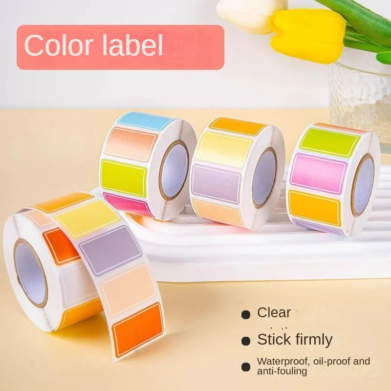 Random Colors 1.5*2.5Cm Colorful Labels Handwritten Stickers Waterproof Self-Adhesive Journaling Stickers Writable Classification Markers Name Tags