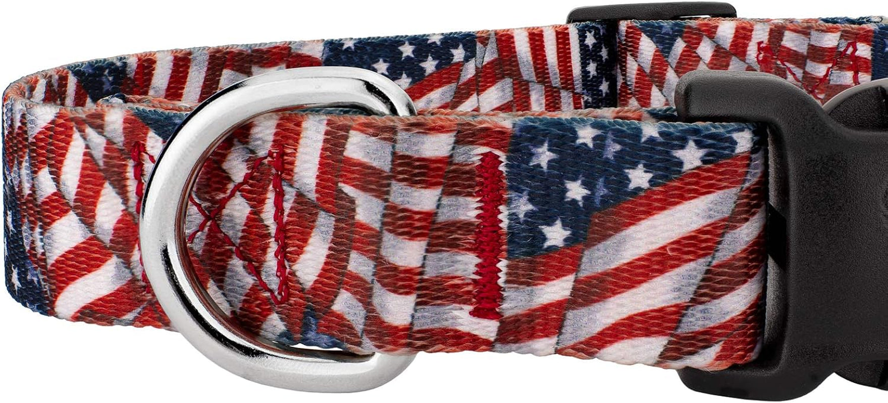 Country Brook Petz 1 Inch Everyday Adjustable Dog Collar for Small, Medium, Large Breeds - Americana Collection with Patriotic Designs (Patriotic Tribute, Medium)